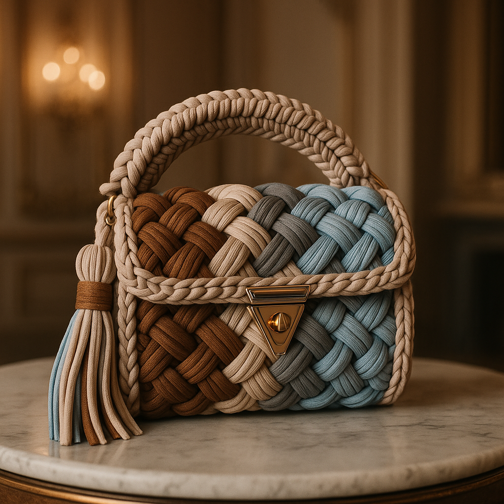 Multi-Tone Braided Handbag