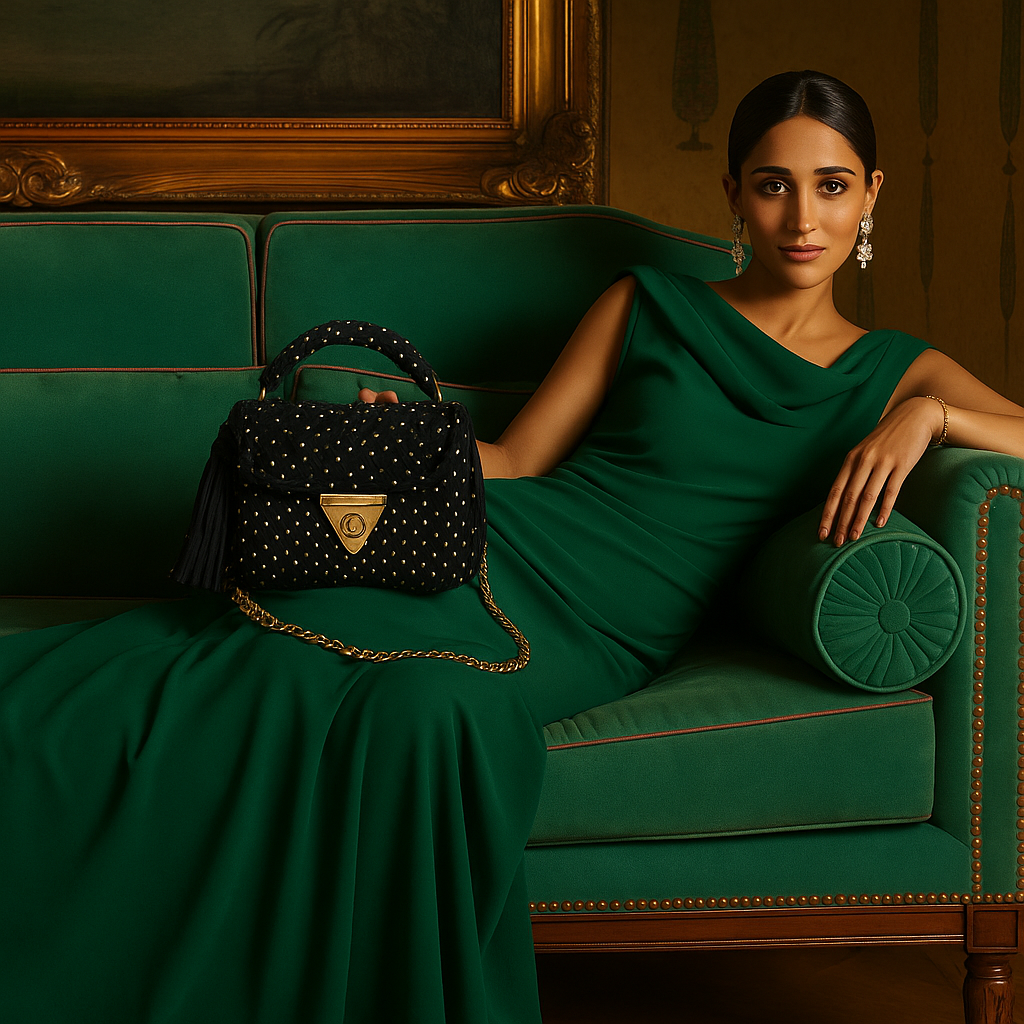 Gold-Studded Handbag