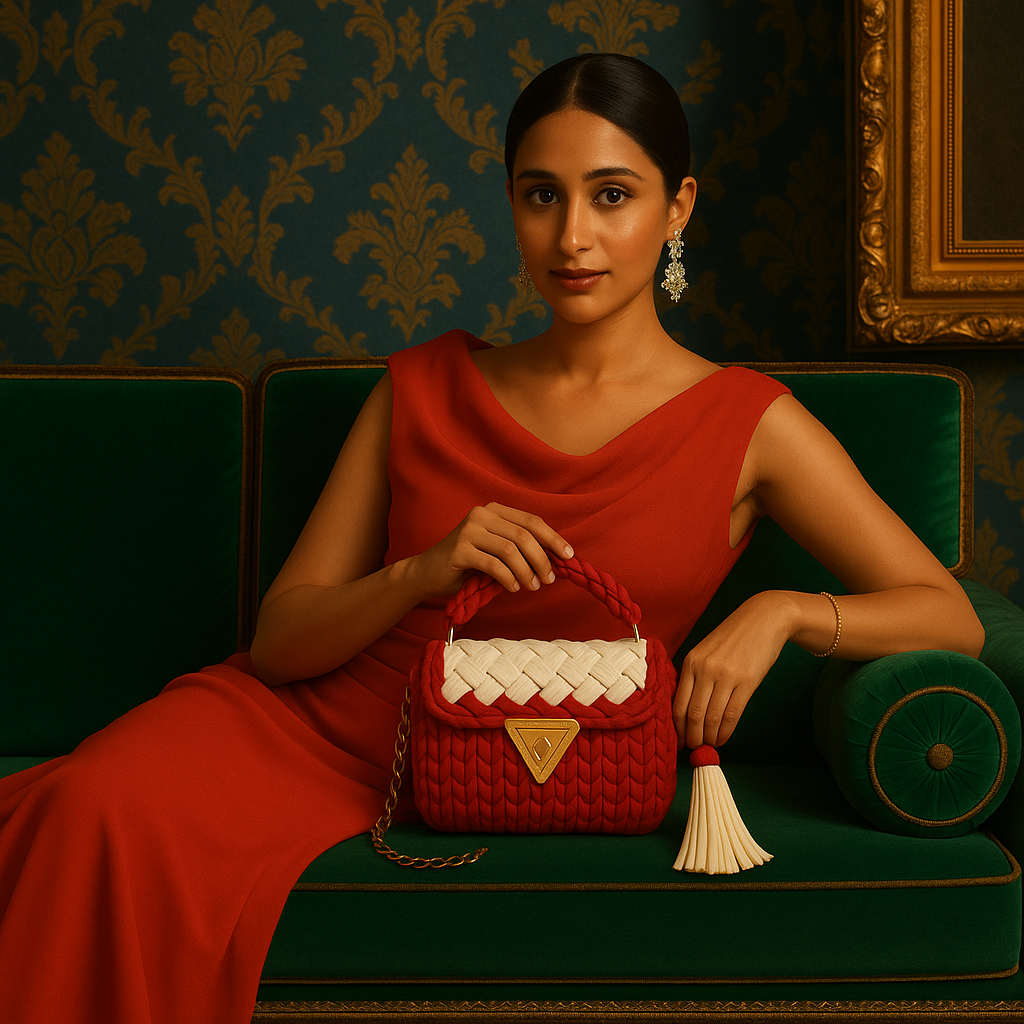 Red-Classy Braided Handbag