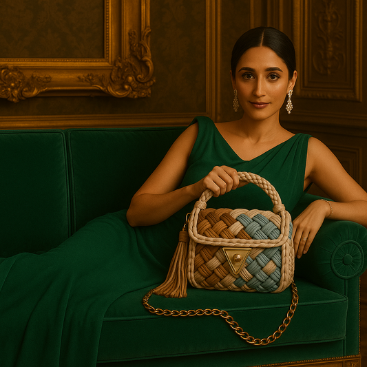 Multi-Tone Braided Handbag