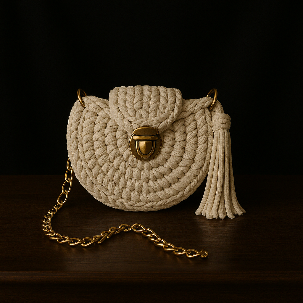 White Braided Handbag
