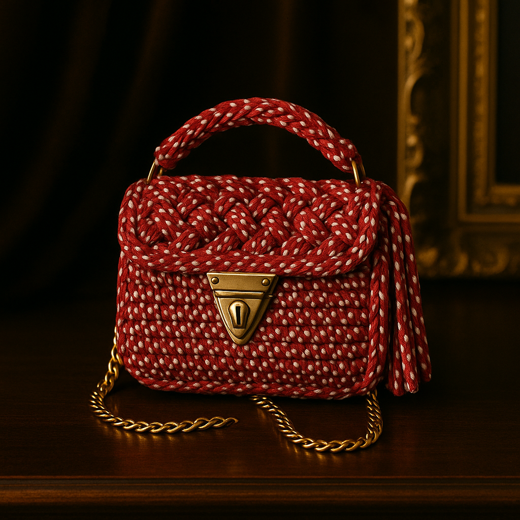 Pink-Tone Braided Handbag