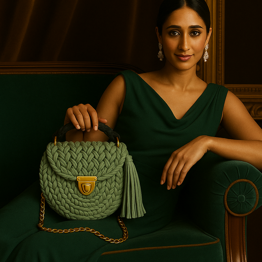 Emerald Weave Handbag